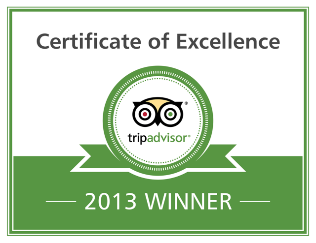 award by Tripadvisor 2013